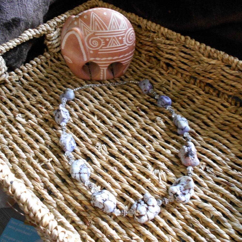 Purple rock necklace